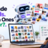AI generates dozens of advertising creatives while a marketer evaluates which ads are worth testing and scaling.